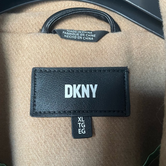 DKNY Camel Wool Blend Longline Coat Size XL - Picture 13 of 14